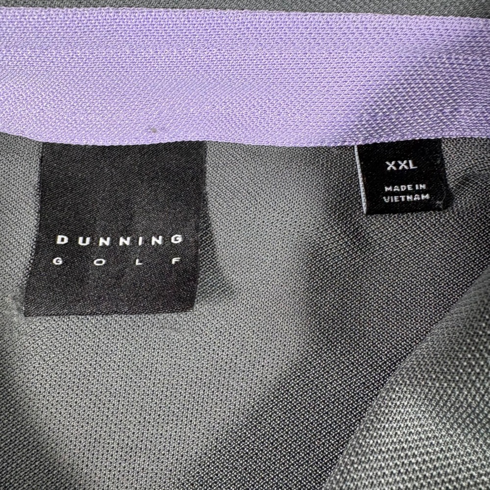 Dunning Golf Polo Mens XXL Desert Springs Gray Striped Performance Short Sleeve - Picture 2 of 8
